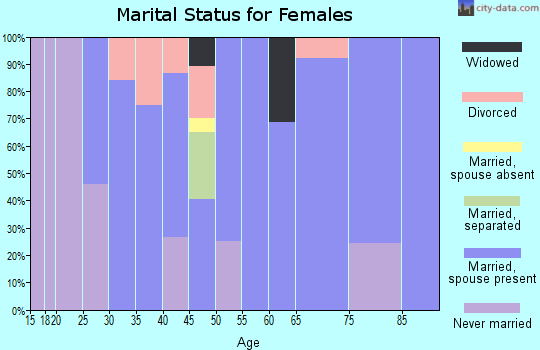 Zip code 16131 marital status for females