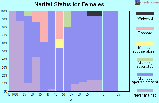 Zip code 16210 marital status for females