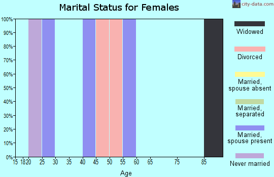 Zip code 16321 marital status for females