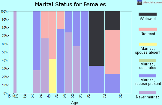 Zip code 16370 marital status for females