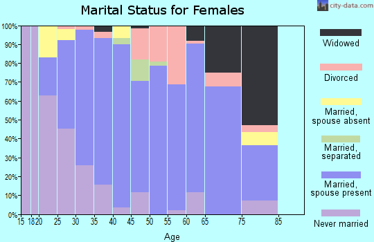 Zip code 16435 marital status for females