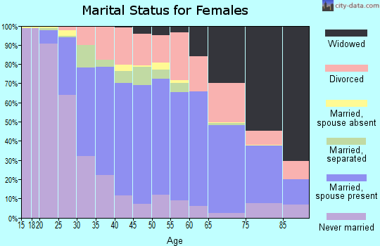 Zip code 16601 marital status for females
