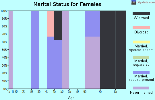 Zip code 16616 marital status for females