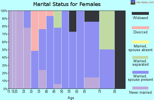 Zip code 16620 marital status for females