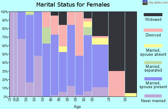 Zip code 16625 marital status for females