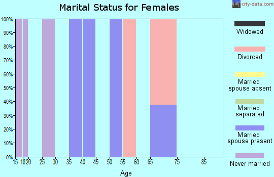 Zip code 16633 marital status for females