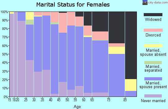 Zip code 16635 marital status for females