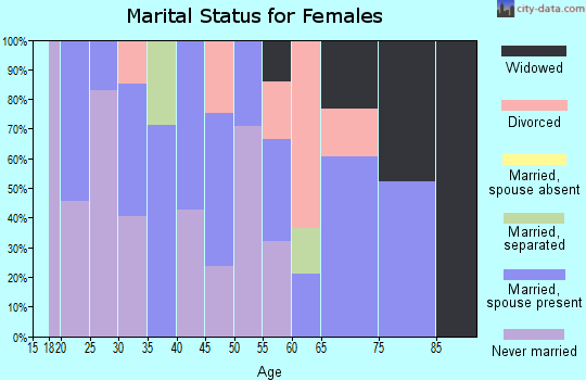 Zip code 16637 marital status for females