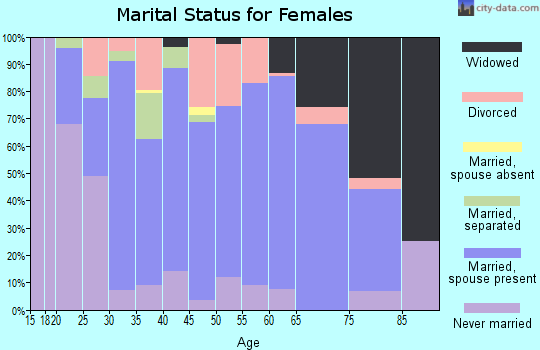 Zip code 16641 marital status for females