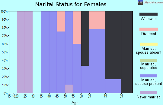 Zip code 16645 marital status for females