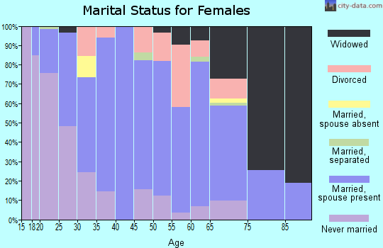Zip code 16651 marital status for females