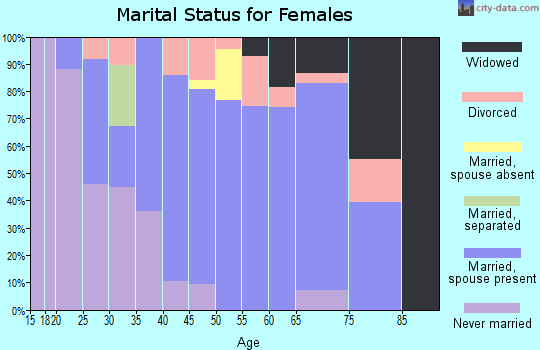 Zip code 16656 marital status for females