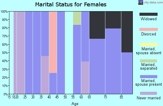 Zip code 16659 marital status for females