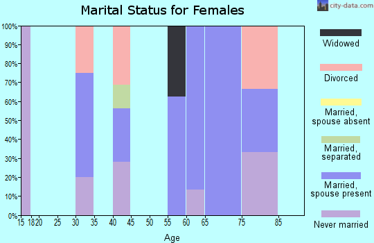 Zip code 16672 marital status for females