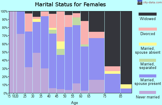 Zip code 16678 marital status for females