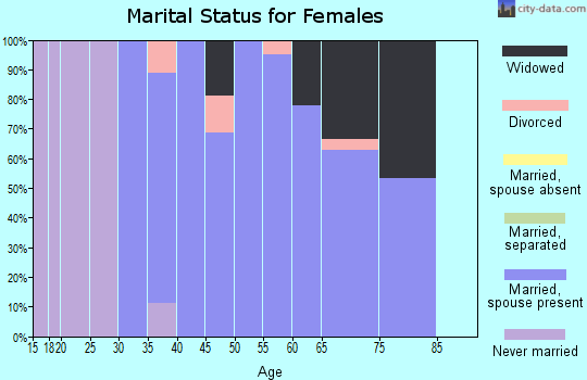 Zip code 16683 marital status for females