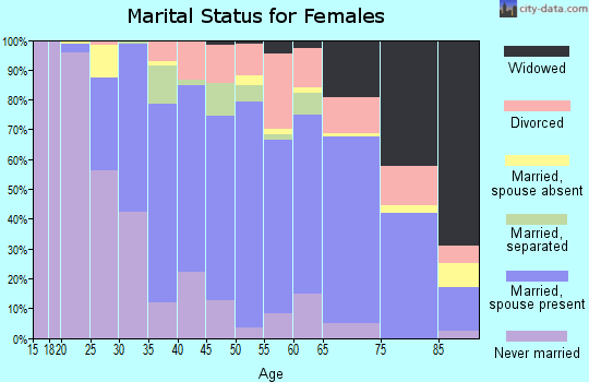 Zip code 16801 marital status for females