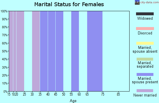 Zip code 16851 marital status for females
