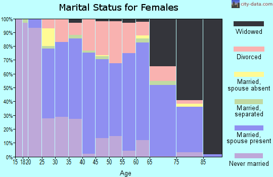 Zip code 16866 marital status for females