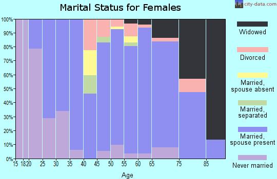 Zip code 16875 marital status for females