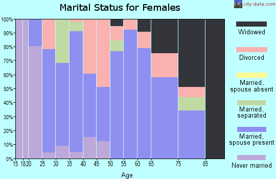 Zip code 16928 marital status for females