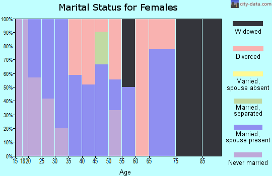 Zip code 16940 marital status for females