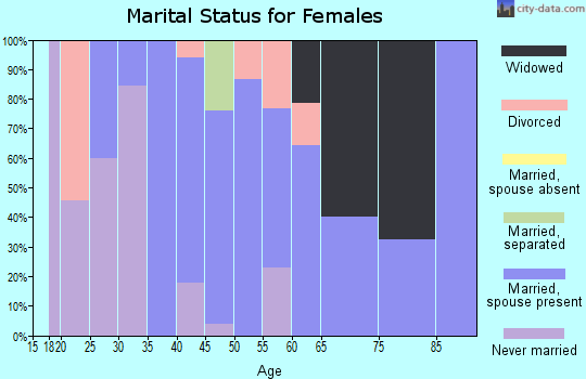 Zip code 17005 marital status for females