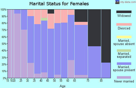 Zip code 17007 marital status for females