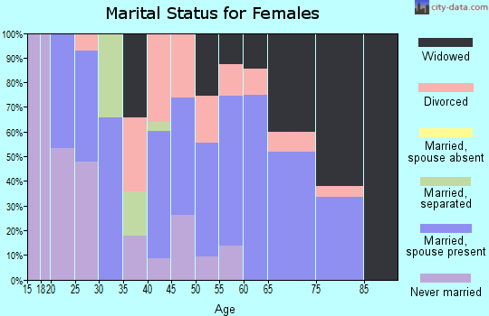 Zip code 17009 marital status for females