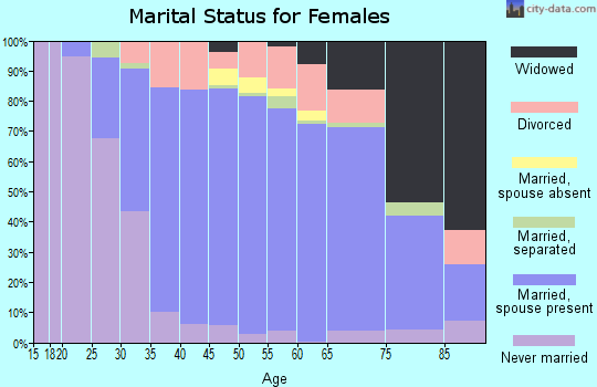 Zip code 17036 marital status for females