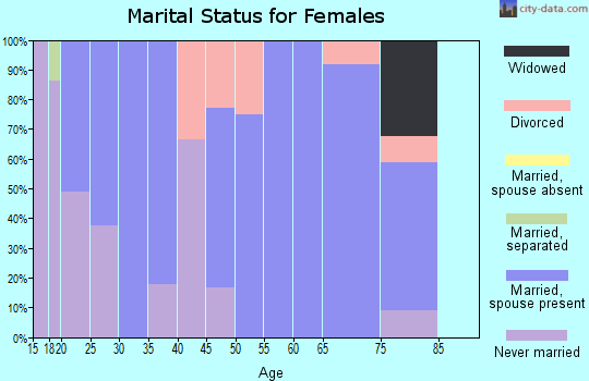 Zip code 17037 marital status for females