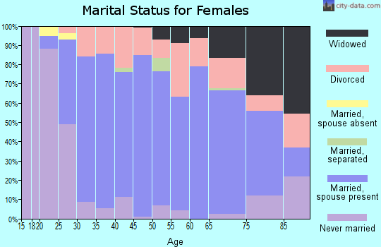 Zip code 17038 marital status for females
