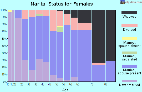Zip code 17053 marital status for females