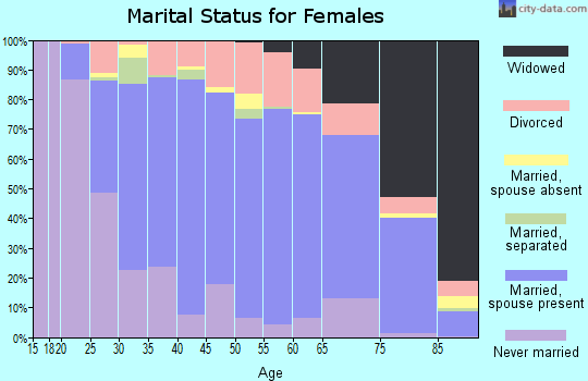 Zip code 17055 marital status for females