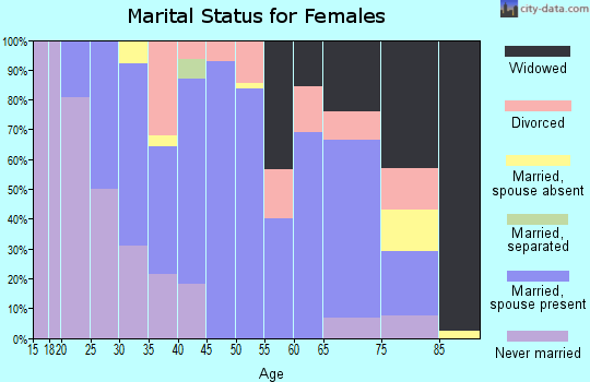 Zip code 17058 marital status for females