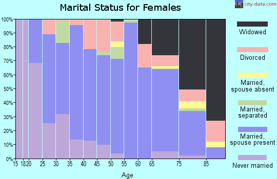Zip code 17061 marital status for females
