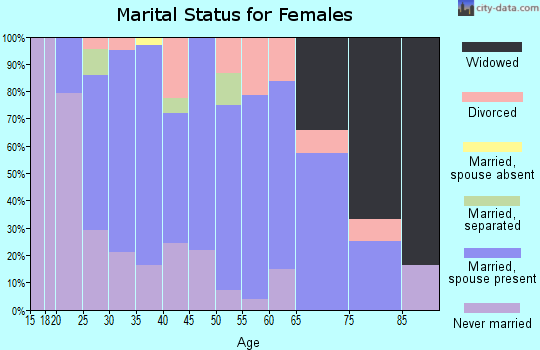 Zip code 17065 marital status for females