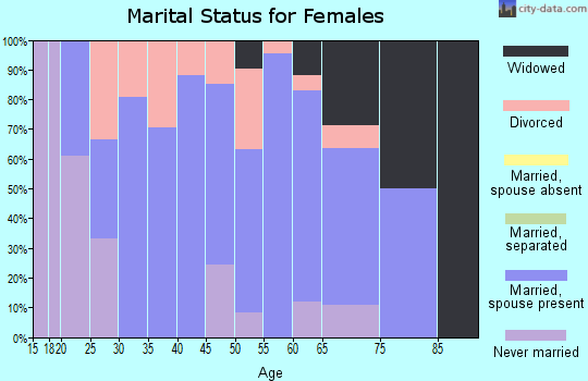 Zip code 17073 marital status for females
