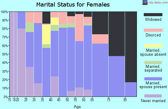 Zip code 17082 marital status for females