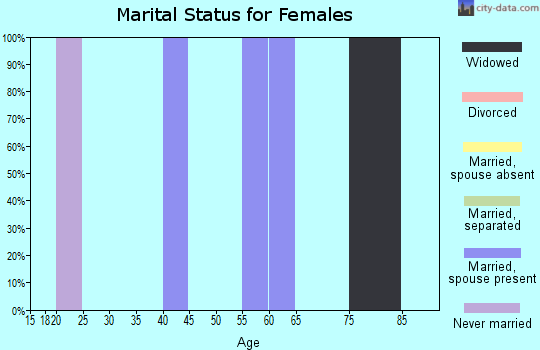 Zip code 17083 marital status for females