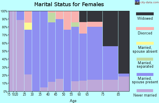 Zip code 17084 marital status for females