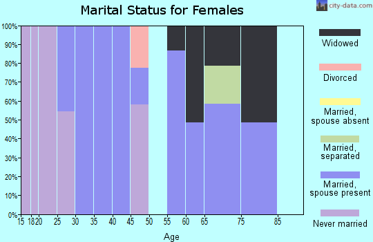 Zip code 17099 marital status for females