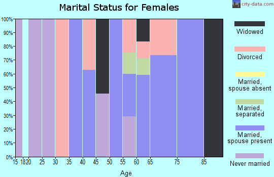 Zip code 17214 marital status for females