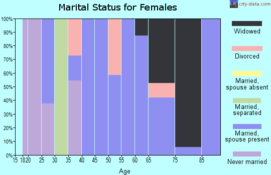 Zip code 17249 marital status for females