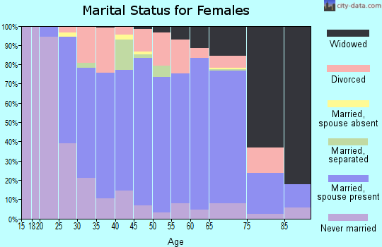 Zip code 17257 marital status for females