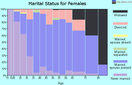 Zip code 17327 marital status for females