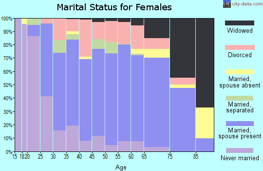 Zip code 17406 marital status for females