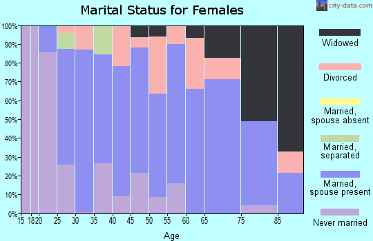 Zip code 17501 marital status for females