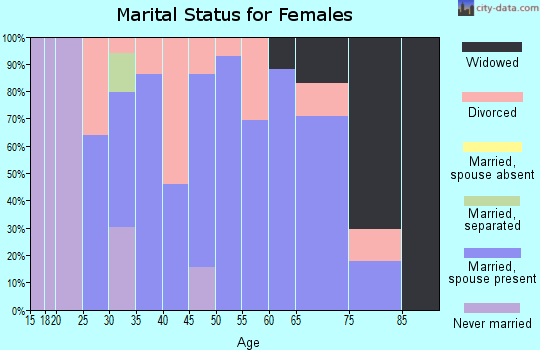 Zip code 17502 marital status for females