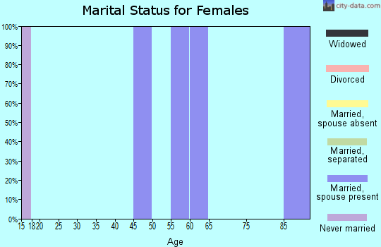 Zip code 17508 marital status for females
